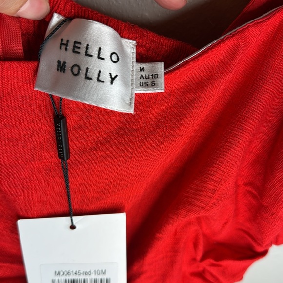 NWT Hello Molly Vibrant Red Mini Dress Pretty Pals - size US 6‎ / medium - Picture 5 of 16